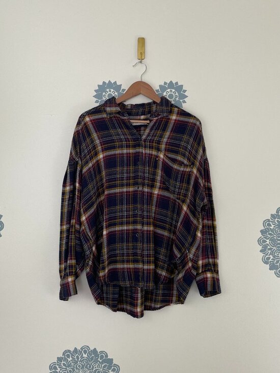 Free People Tops - Free People We The Free Hidden Valley Plaid Button Down Shirt Size XS